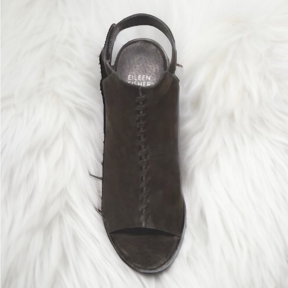 $245 Eileen Fisher VINTAGE Pagoda Shoes 8 Booties Sandals Open Toe Cut Outs NIB - Picture 6 of 16